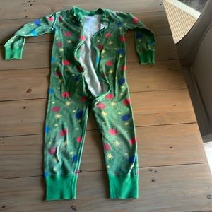 Green Christmas Themed Onsie pajamas. Size 3T